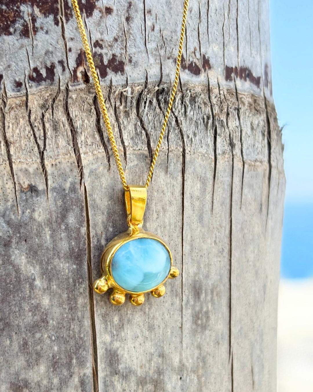 5 Noktalı Larimar Kolye