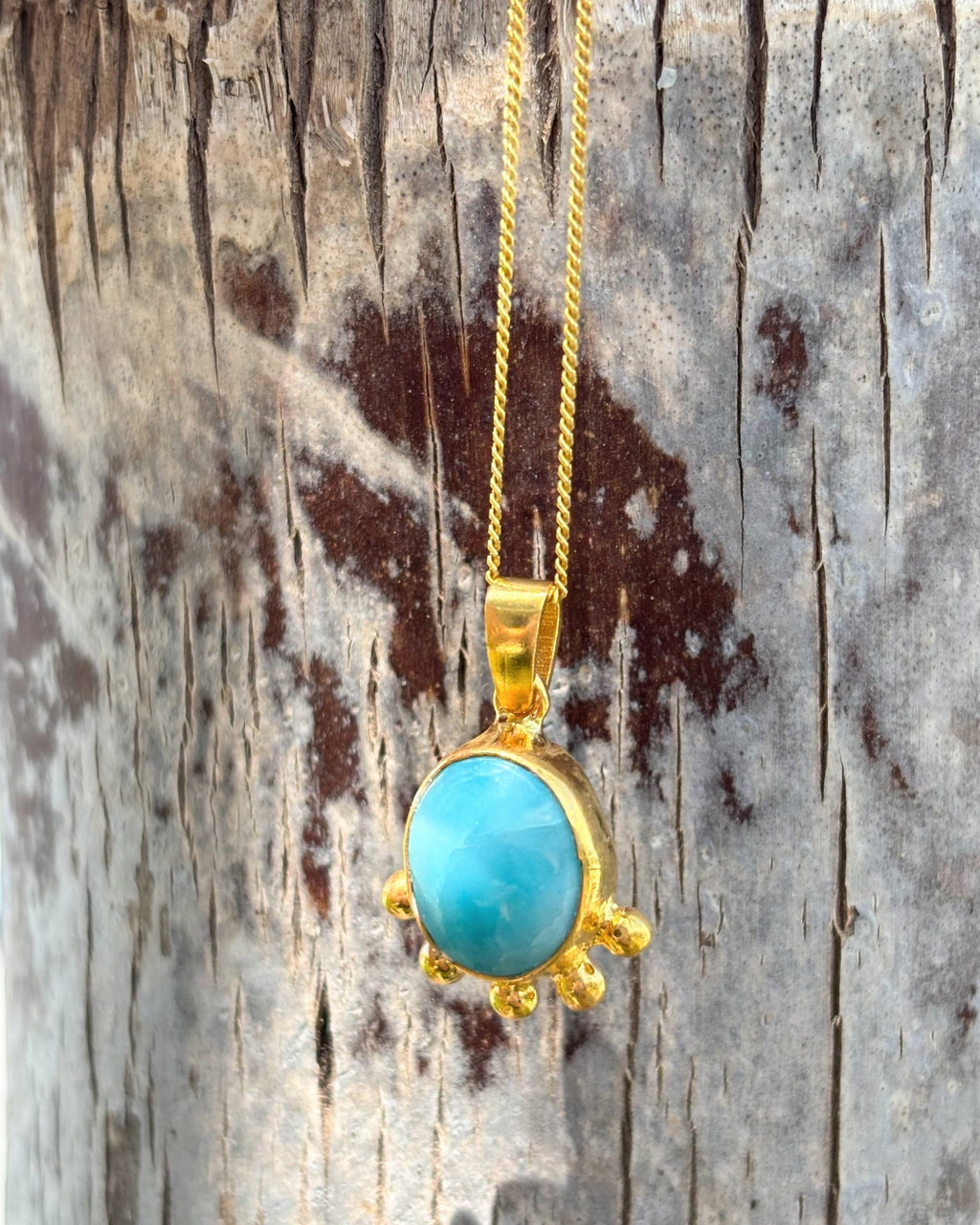 5 Noktalı Larimar Kolye