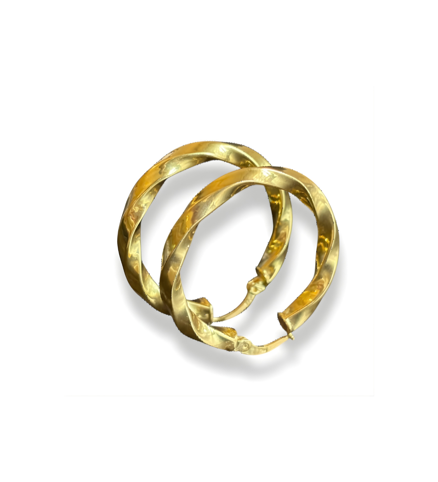 Twisted Hoop Earrings - 3.5 cm